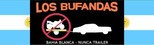 Logo de los bufandas, auto remocando moto con signo de prohibido y nadaera Argentina a los lados